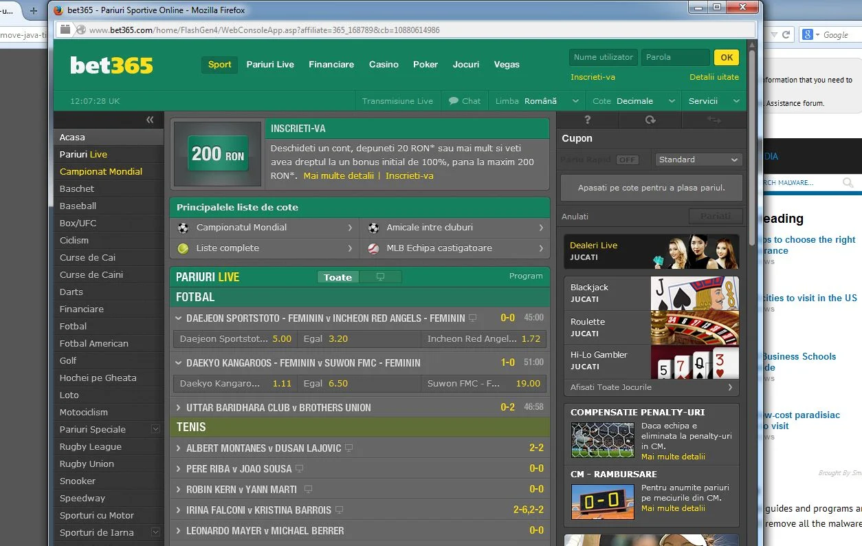 Bet365.com pop-up virus