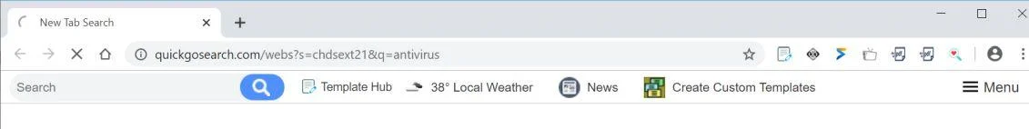 Image: Woso redirecting search query through quickgosearch.com