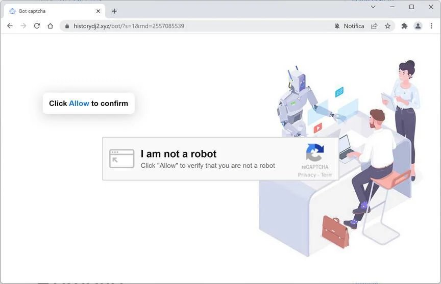 How to Remove Historydj2.xyz Pop-up Ads (Virus Removal Guide) 1 Image: Chrome browser is redirected to Historydj2.xyz