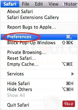 [Image: Select Preferences from the Safari menu]