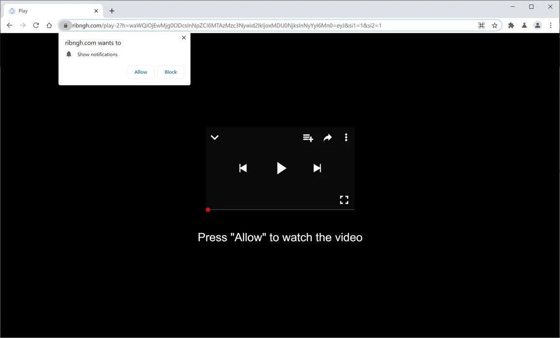Remove Ribngh.com pop-up ads (Virus Removal Guide) 1 Image: Chrome browser is redirected to Ribngh.com