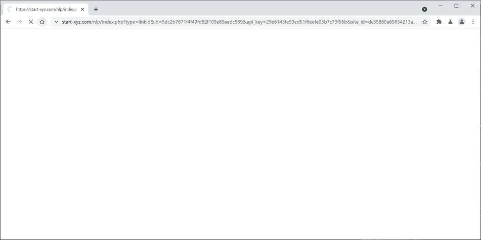 Image: Chrome browser is redirected to Start-xyz.com