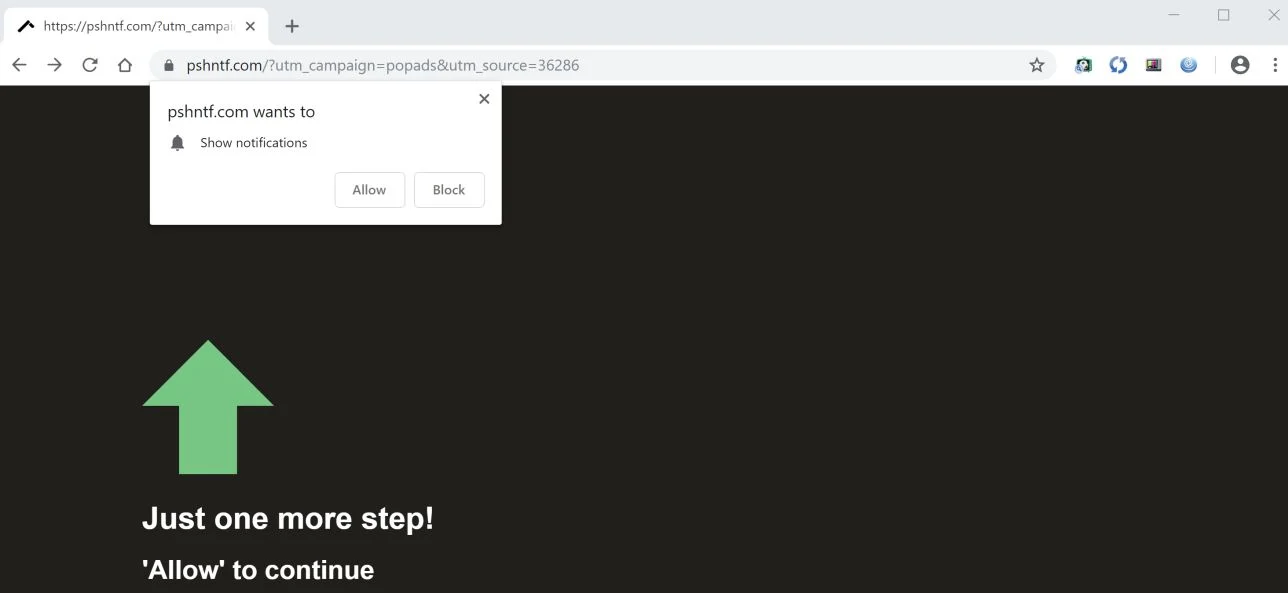 How to remove Pshntf.com pop-up ads (Virus Removal Guide) 1 pshntf.com redirect virus
