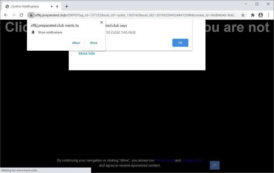 Remove Preparated.club pop-up ads (Virus Removal Guide) 1 Image: Chrome browser is redirected to Preparated.club