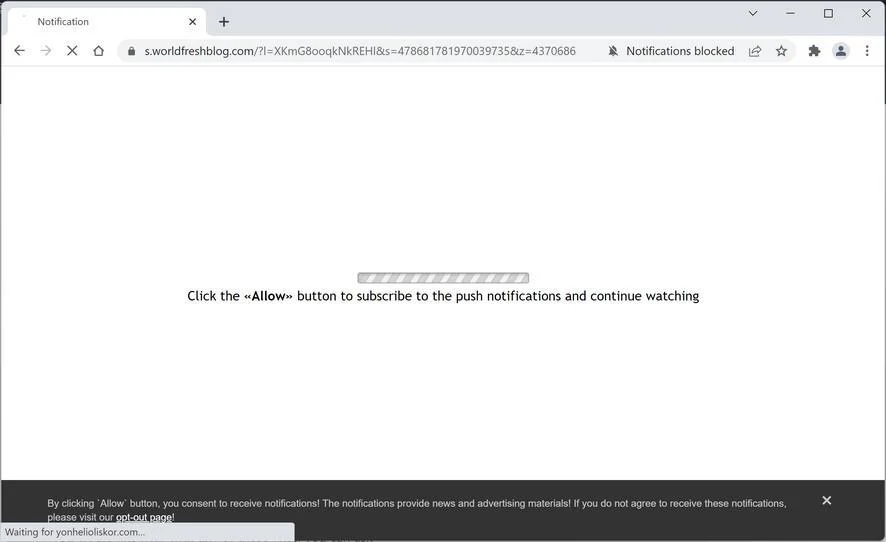 Remove Worldfreshblog.com Pop-up Ads (Virus Removal Guide) 1 Image: Chrome browser is redirected to Worldfreshblog.com