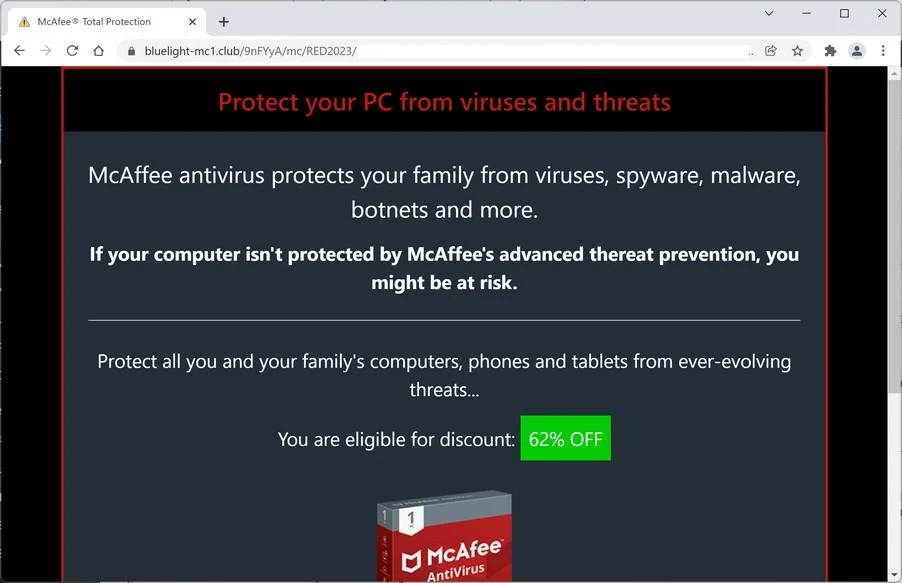 Image: Bluelight-mc1.club scam