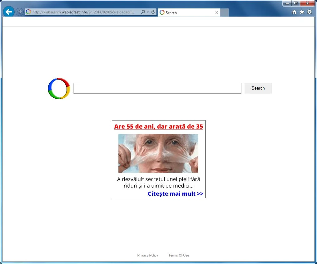 [Image: Websearch.WebIsGreat.info virus]