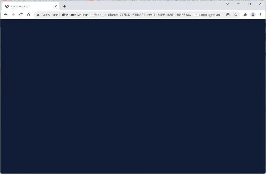 Image: Mediaserve.pro Chrome browser redirect