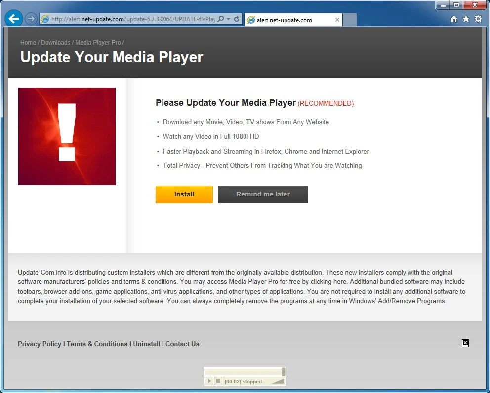[Image: alert.net-update.com pop-up virus]