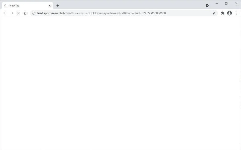 Image: Chrome browser is redirected to SportsSearchHD Search