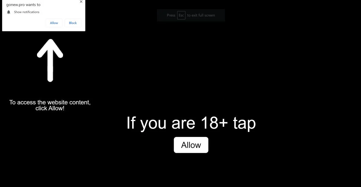 How to remove Gonew.pro pop-up ads (Virus Removal Guide) 1 Image: Chrome browser is redirected to Gonew.pro