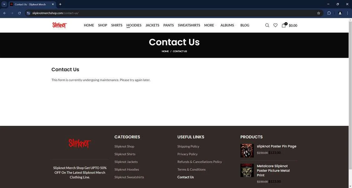 Slipknotmerchshop.com Review: Real Store or A Scam? Read This 1 Slipknotmerchshop.com scam