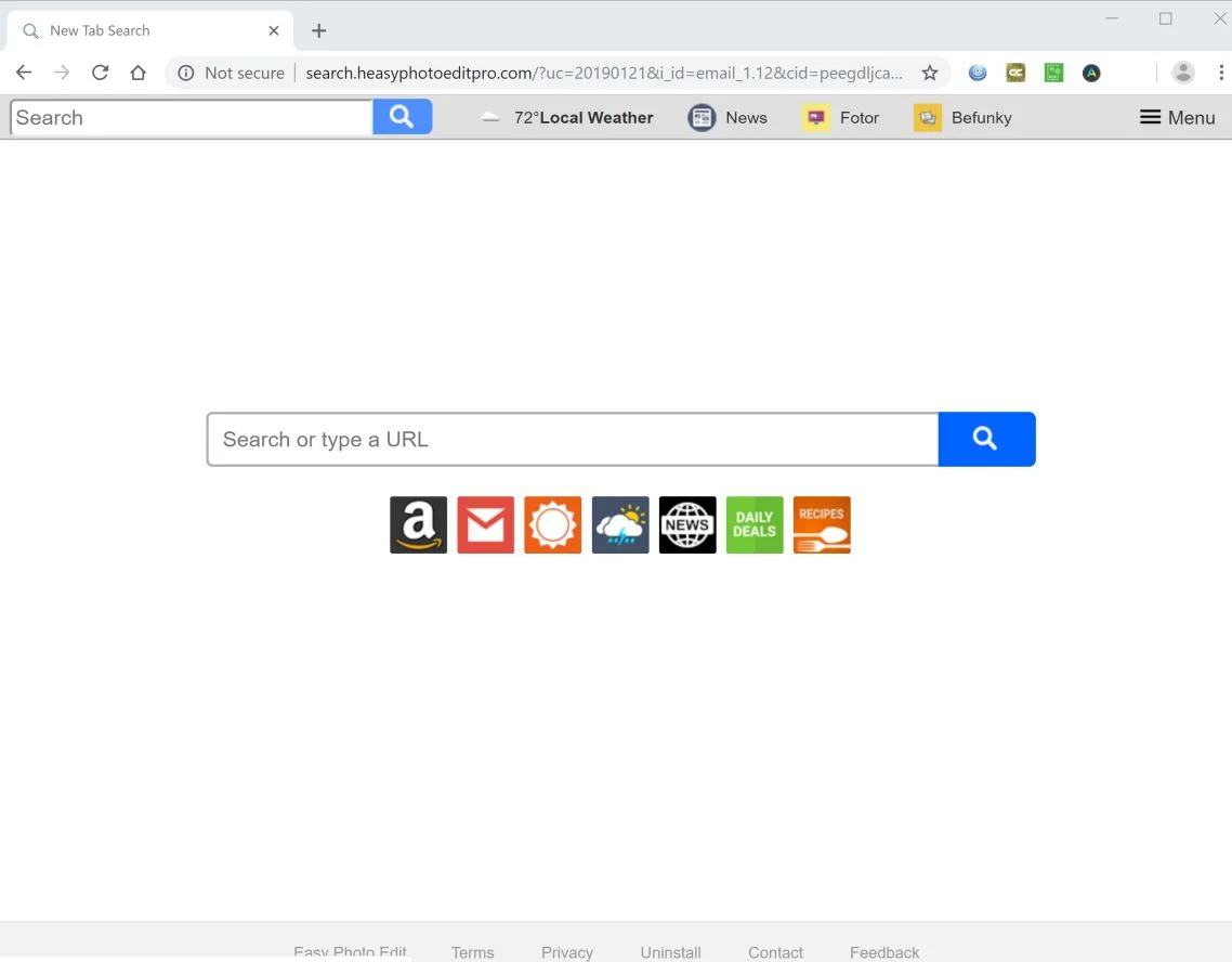 How to remove Easy Photo Edit redirect (Virus Removal Guide) 1 Image: Google Chrome is redirected to Easy Photo Edit New Tab