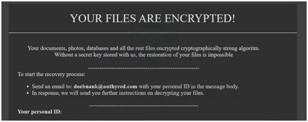 Image: Doebnank ransomware