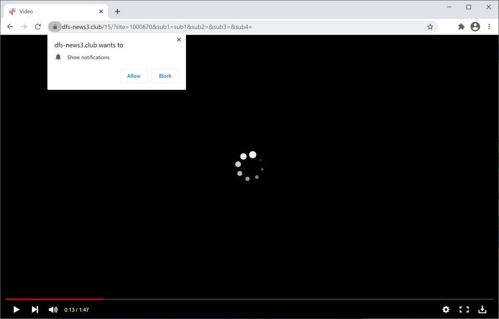 Remove Dfs-news3.club pop-up ads (Virus Removal Guide) 1 Image: Chrome browser is redirected to Dfs-news3.club