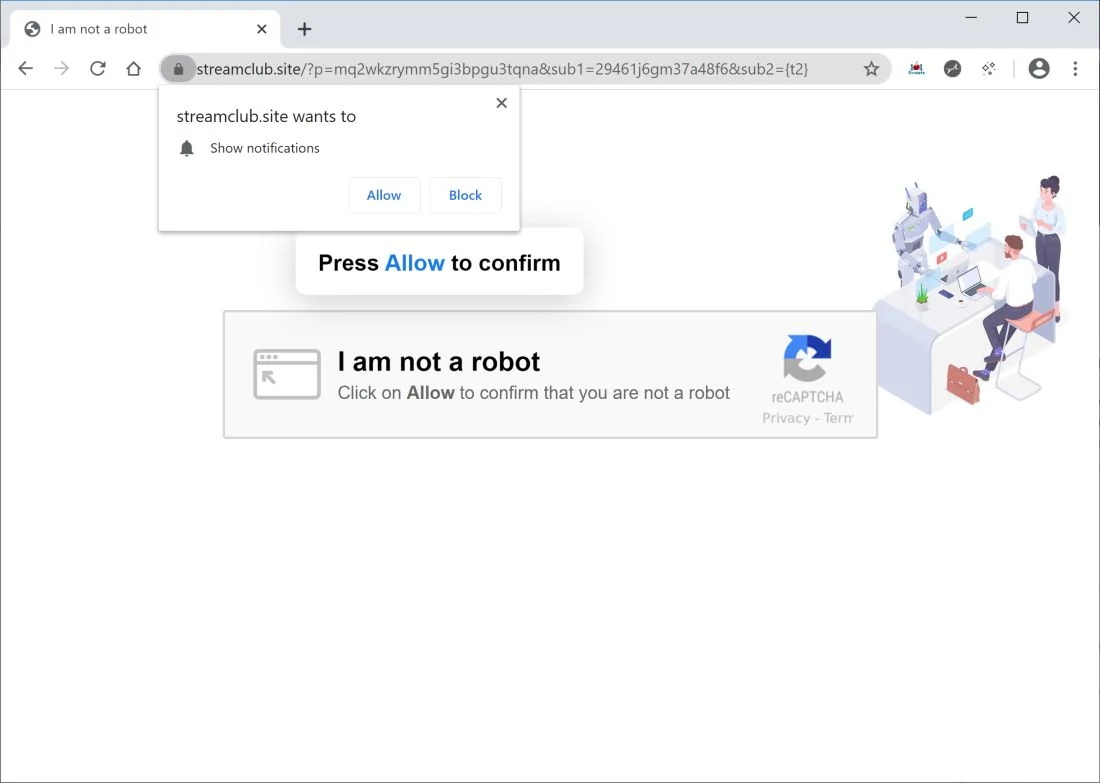 Remove Streamclub.site pop-up ads (Virus Removal Guide) 1 Image: Chrome browser is redirected to Streamclub.site