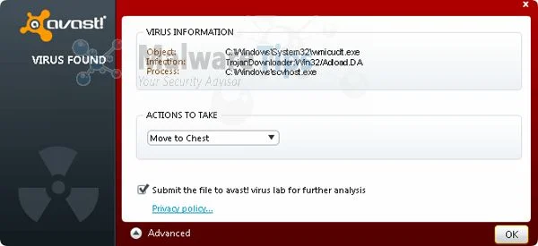 [Image: TrojanDownloader:Win32/Adload.DA virus]