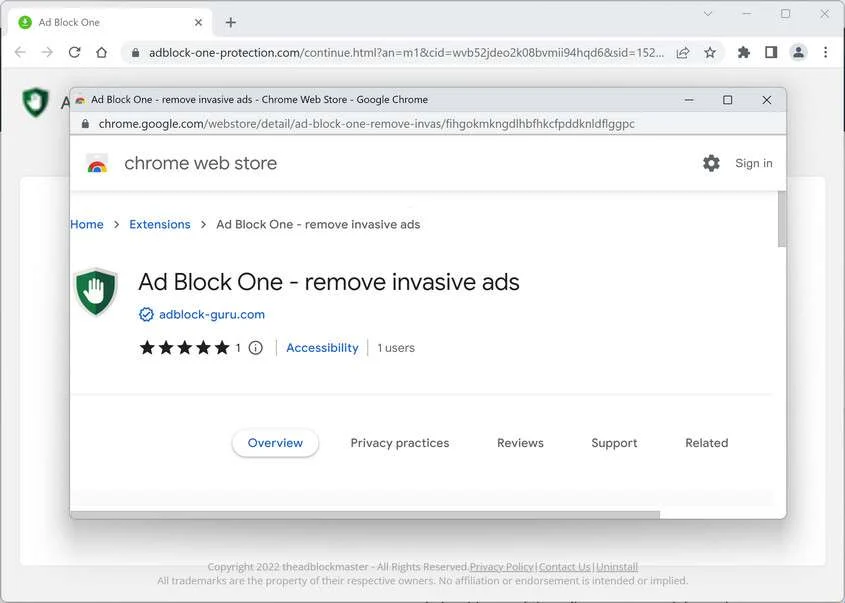 Image: Ad Block One Chrome Extension