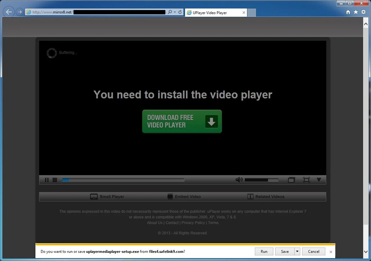[Image: UPlayer Video Player virus]