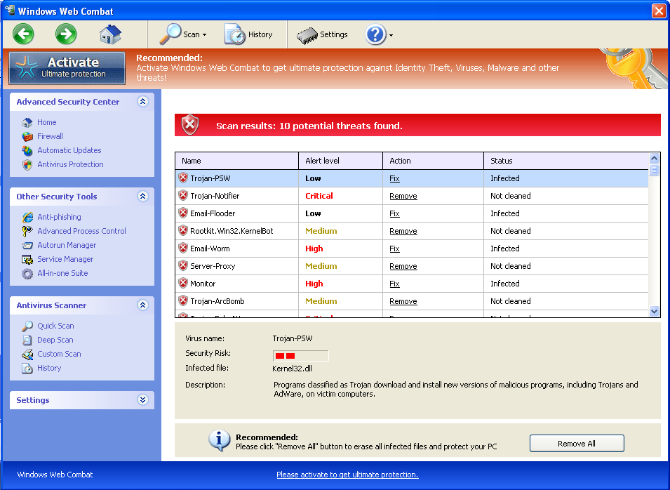 Windows Web Combat