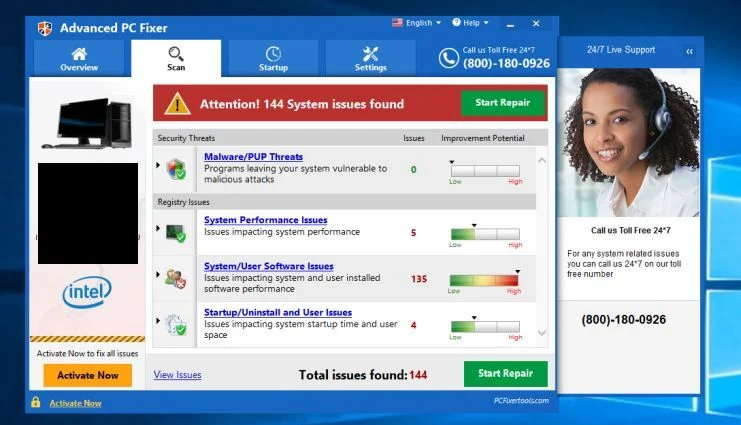 Advanced PC Fixer system optimizer Advanced PC Fixer virus
