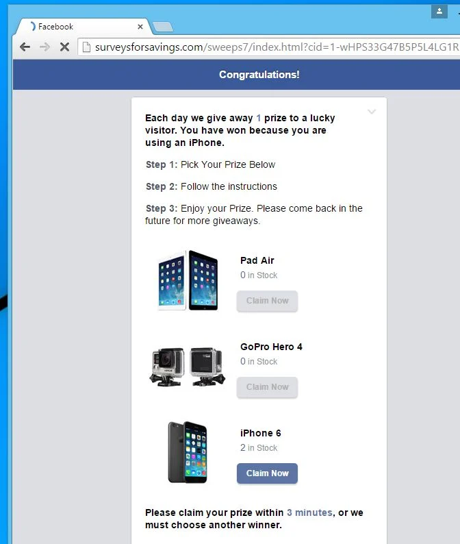 Surveysforsavings.com Virus