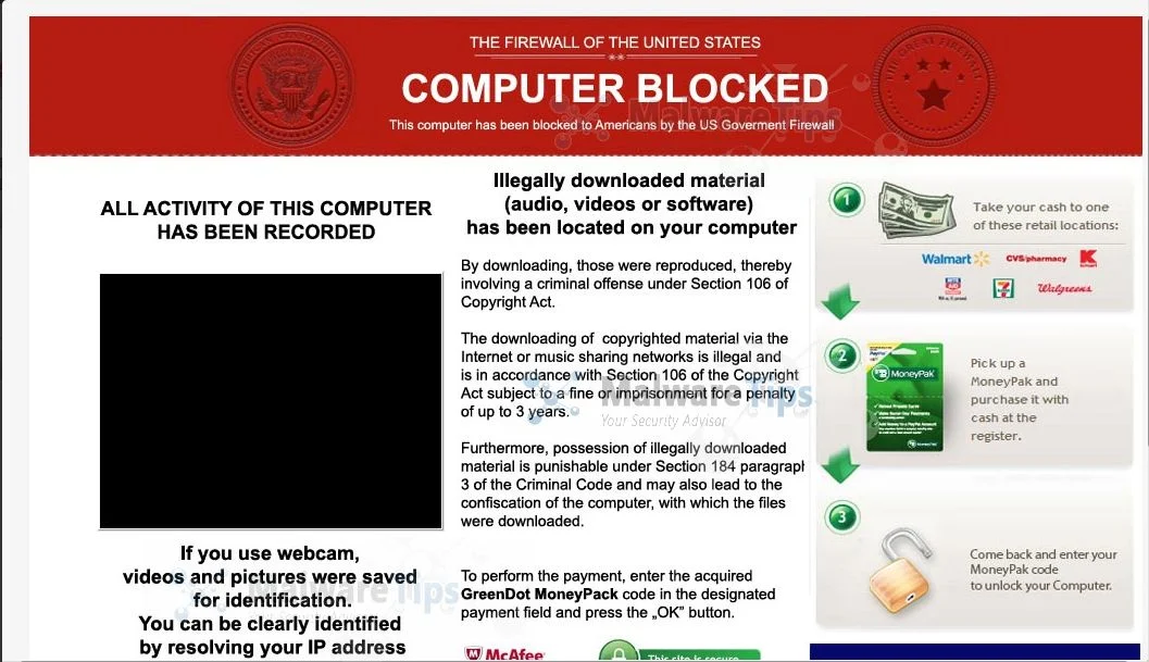 [Image: The Firewall Of The United States virus]