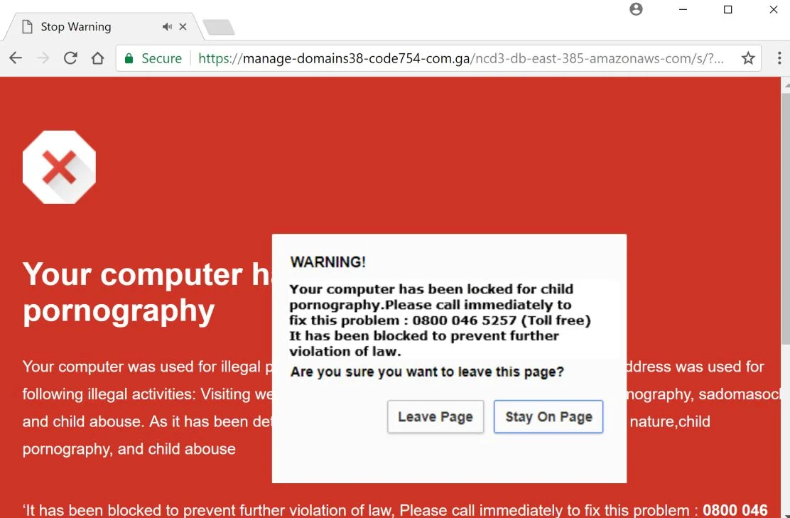 Do not ignore this windows alert Scam