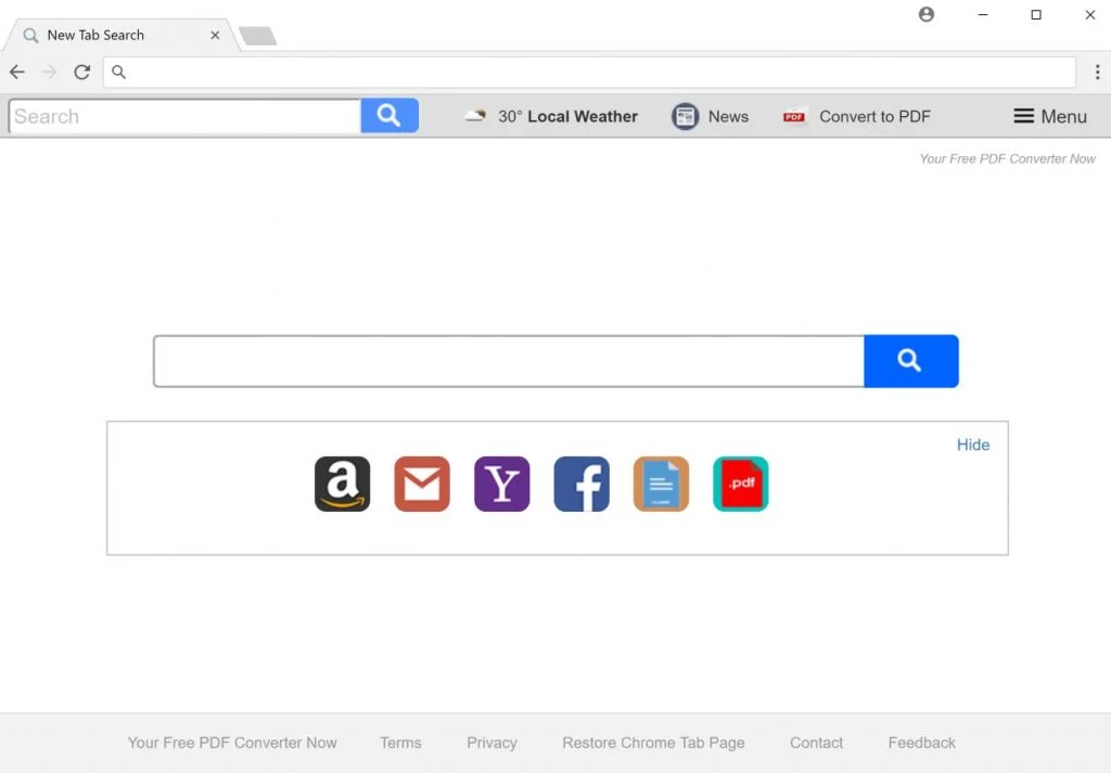 Remove Your Free PDF Converter Now (Chrome, Firefox, IE & Edge) 1 Your Free PDF Converter Now New Tab redirect