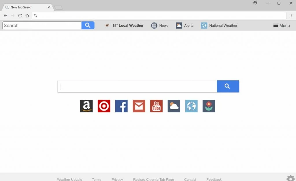 Weather Update New Tab Search redirect