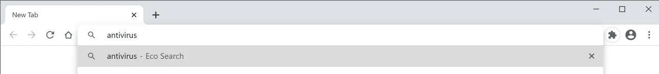 Image: Chrome browser is redirected to Ecosearch.club