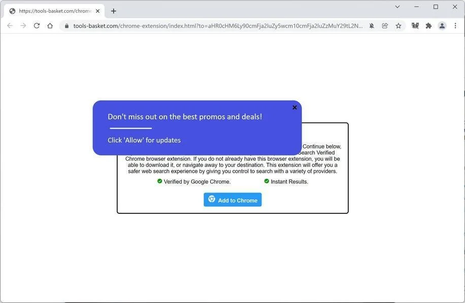 How to Remove Tools-basket.com Scam (Virus Removal Guide) 1 Image: Tools-basket.com browser redirect
