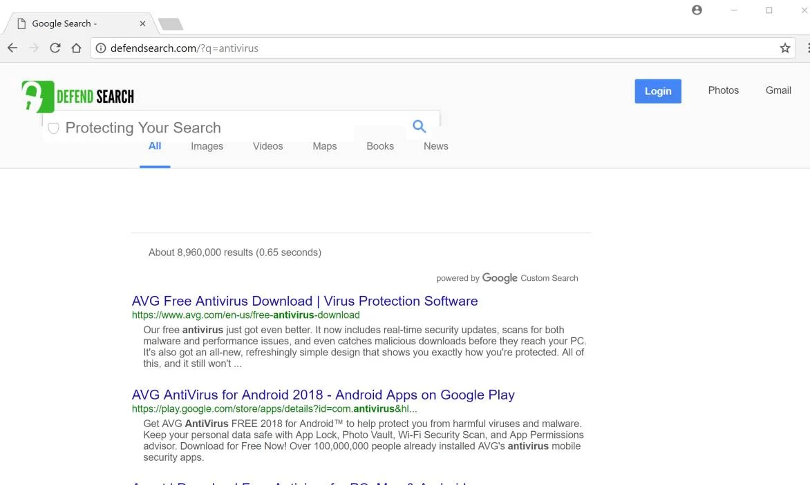 Defendsearch.com Redirect Virus