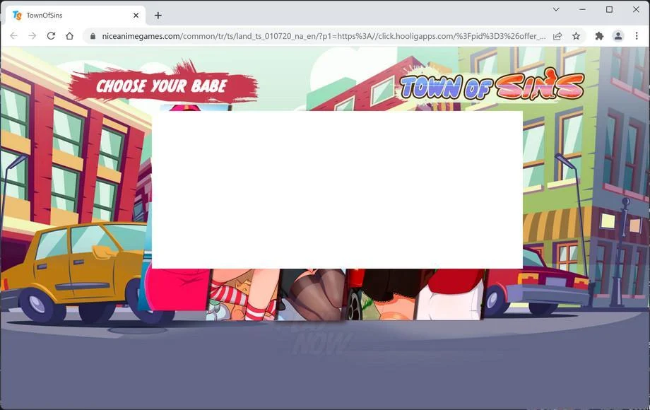 Image: Niceanimegames.com Chrome browser redirect