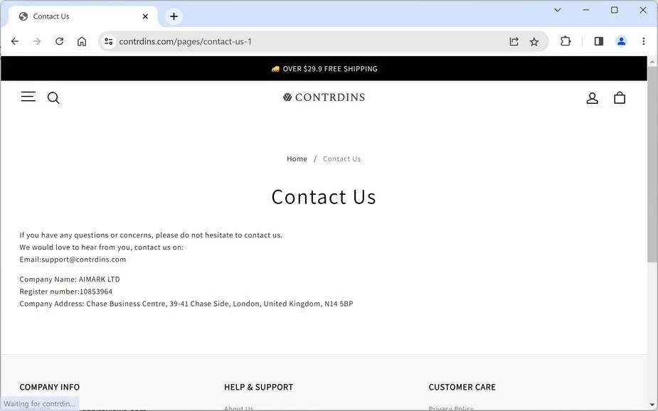 Contrdins.com ad