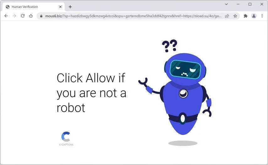 How to Remove Mous6.biz Pop-up Ads (Virus Removal Guide) 1 Image: Chrome browser is redirected to Mous6.biz