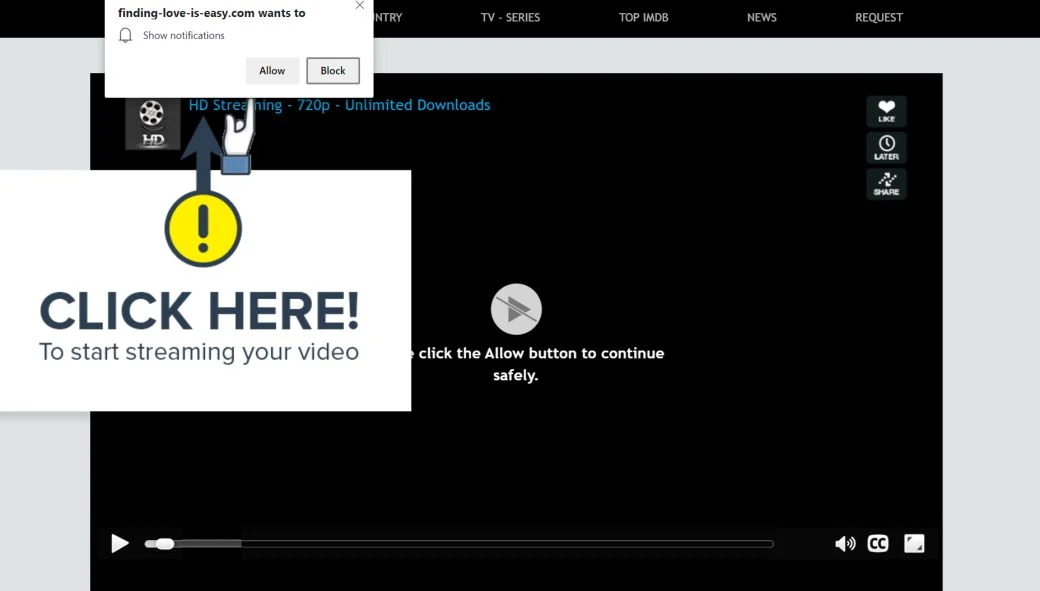 Remove Finding-love-is-easy.com pop-up ads (Virus Removal Guide) 1 Image: Chrome browser is redirected to Finding-love-is-easy.com