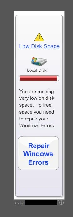 [Image: Low Disk Space virus]