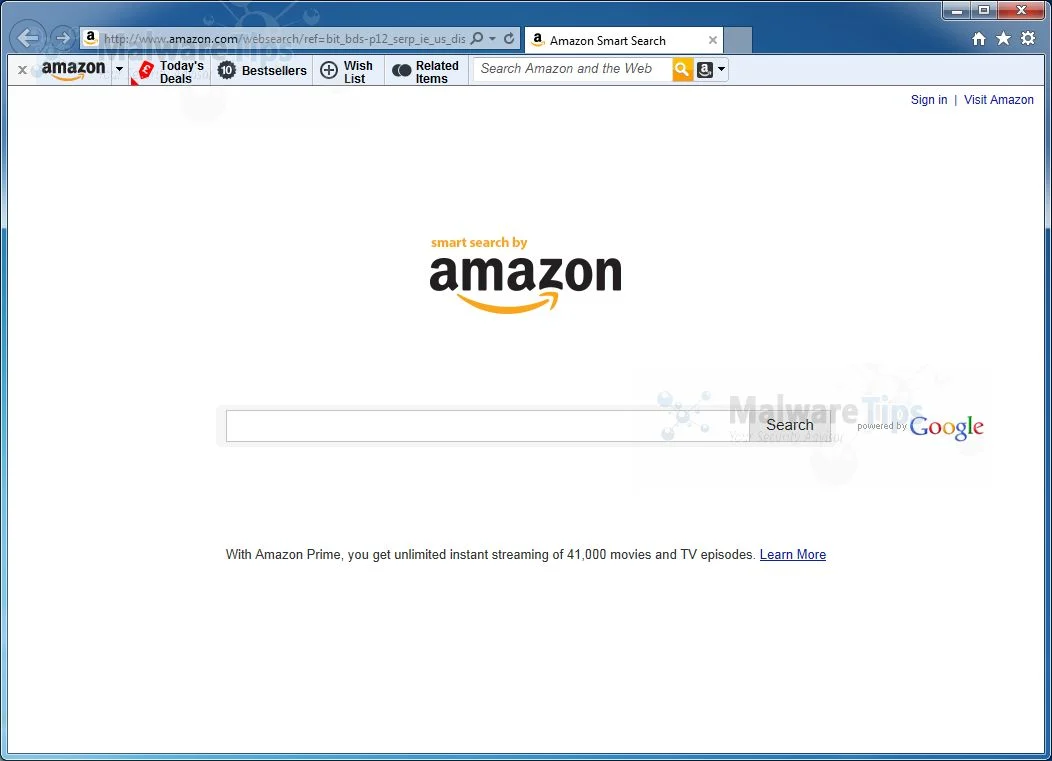 [Image: Amazon Smart Search homepage]