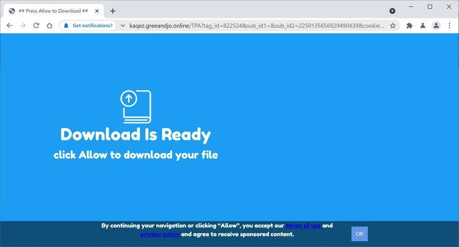 Remove Greeandjo.online pop-up ads (Virus Removal Guide) 1 Image: Chrome browser is redirected to Greeandjo.online