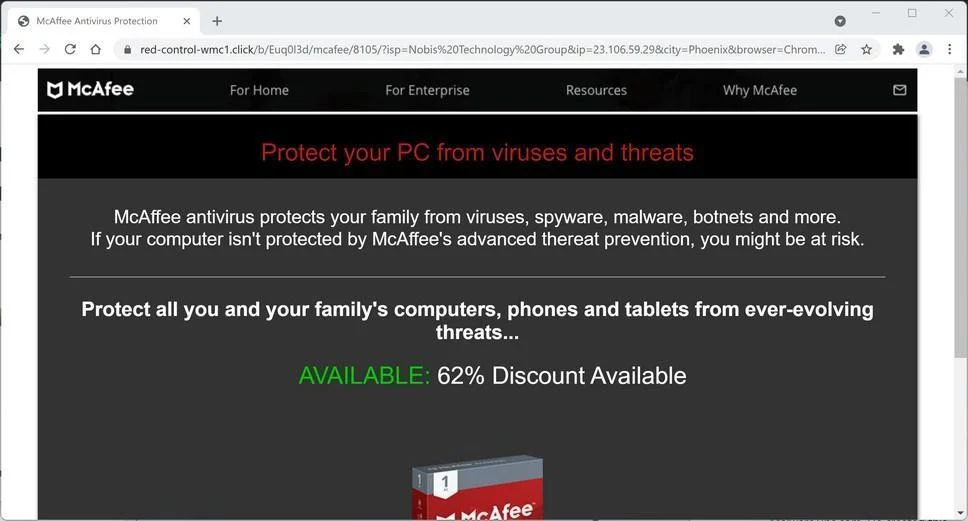 Remove Red-control-wmc1.click pop-up ads (Virus Removal Guide) 1 Image: Red-control-wmc1.click scam