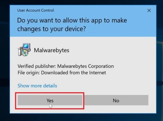 Windows asking for permission to run the Malwarebytes installer Windows asking for permission to run the Malwarebytes installer - Help Guide
