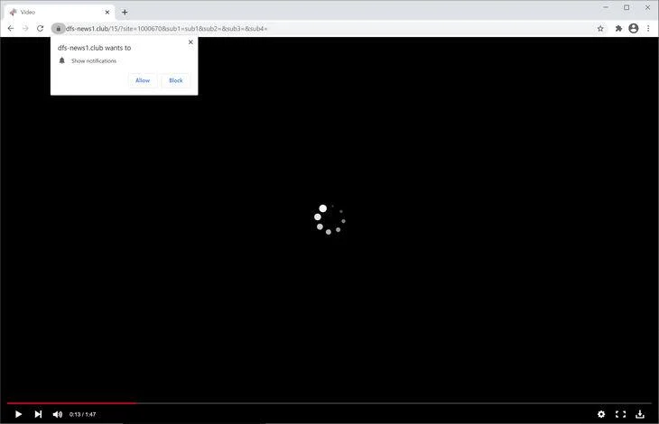 Remove Dfs-news1.club pop-up ads (Virus Removal Guide) 1 Image: Chrome browser is redirected to Dfs-news1.club