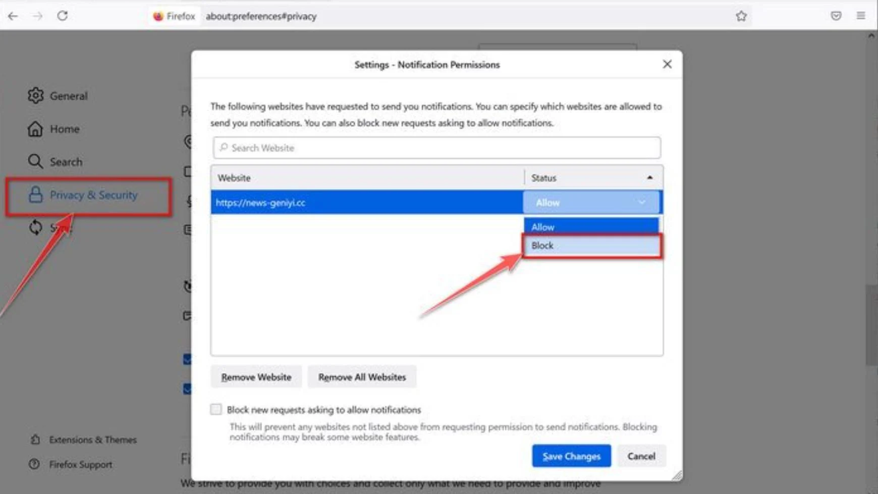 Remove News-zetiwi.cc Ads (Virus Removal Guide) 13 Firefox Remove Spam Notifications