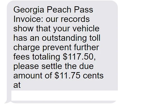 Georgia Peach Pass Invoice