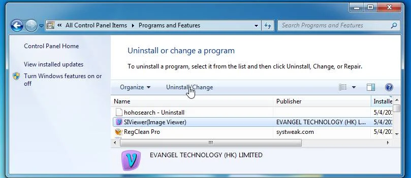 Uninstall SIViewer from Windows Uninstall SIViewer