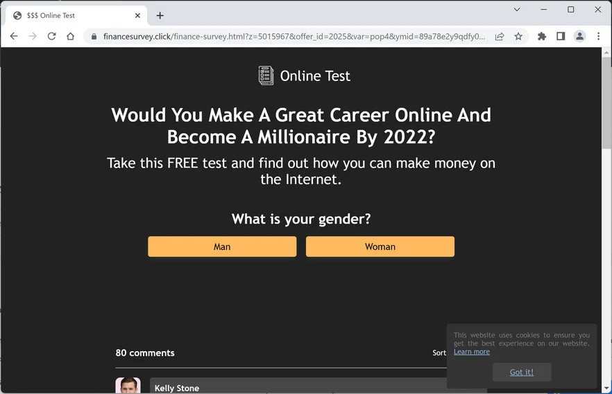 Image: Financesurvey.click Fake Survey