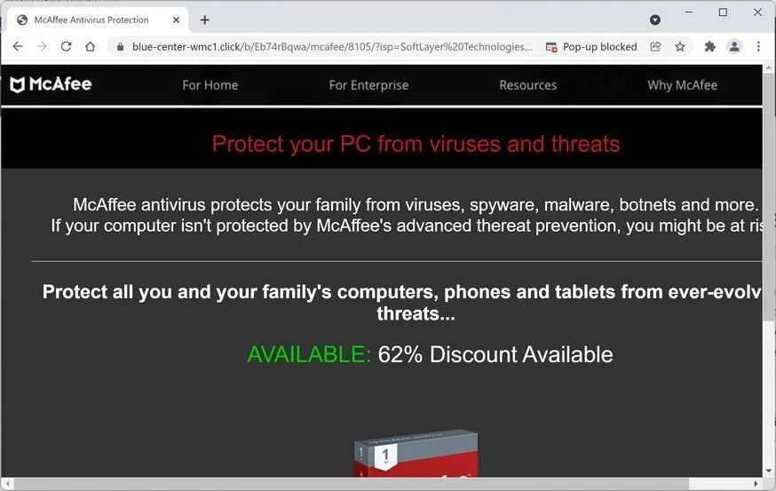 Remove Blue-center-wmc1.click pop-up ads (Virus Removal Guide) 1 Image: Blue-center-wmc1.click scam
