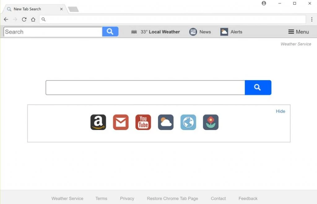 Weather Service New Tab redirect
