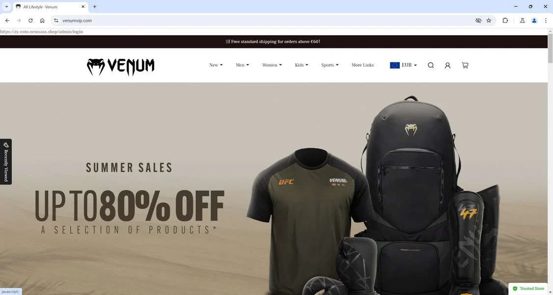VenumVip.com Scam Store - A Fake Venum Website 1 Venumvip.com scam